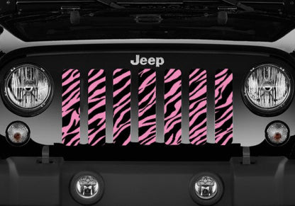 Platinum Baby Pink Zebra Print Grille Insert