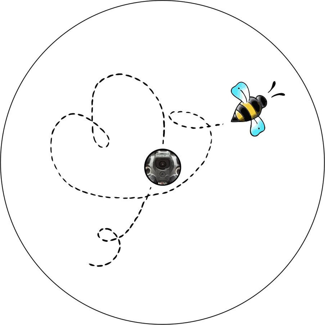 Flying Bee With a Heart Spare Tire Cover