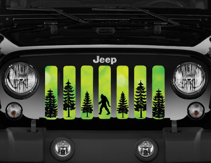 Platinum Bigfoot Bright Green Background Grille Insert