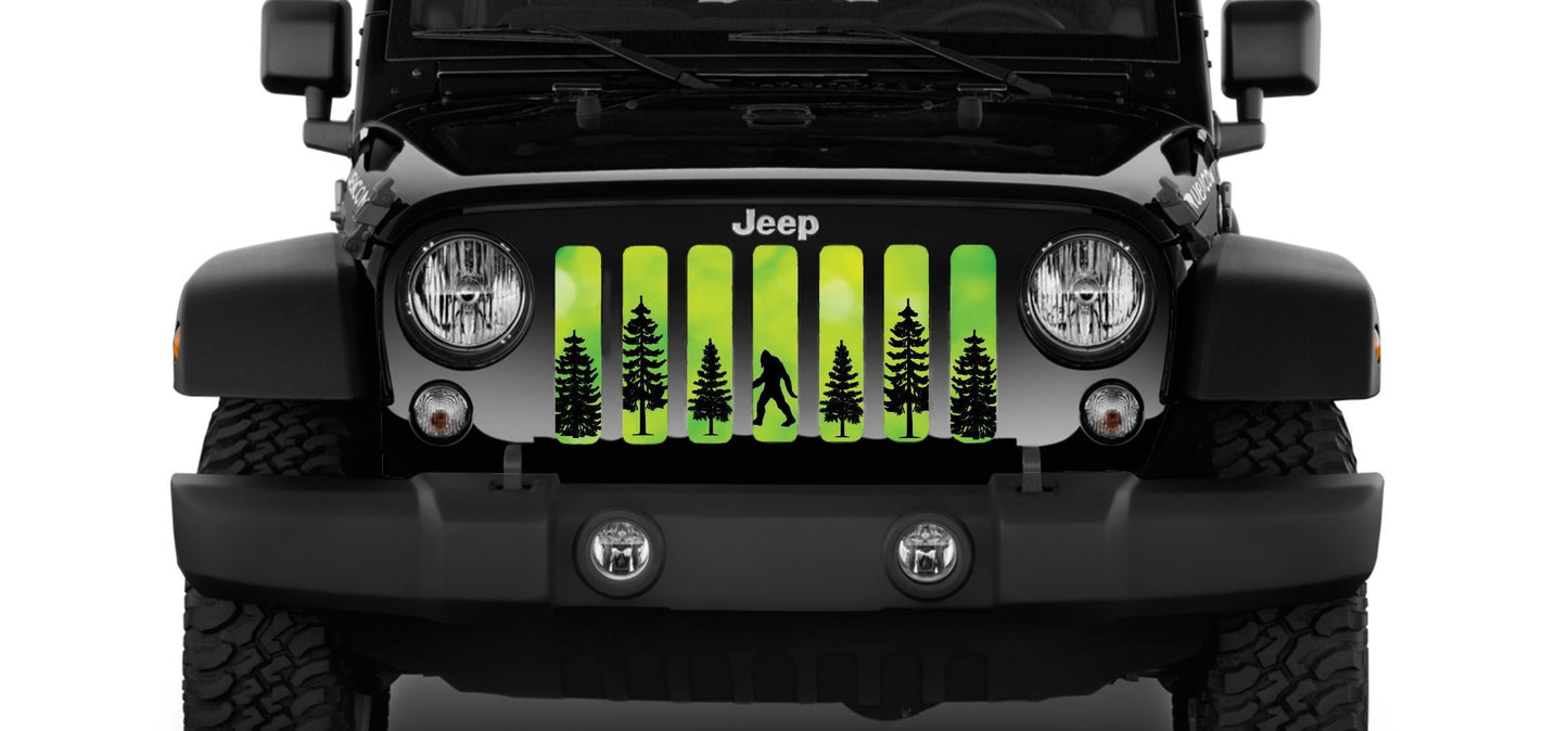 Platinum Bigfoot Bright Green Background Grille Insert