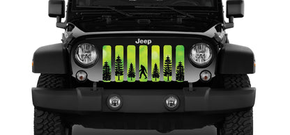 Platinum Bigfoot Bright Green Background Grille Insert