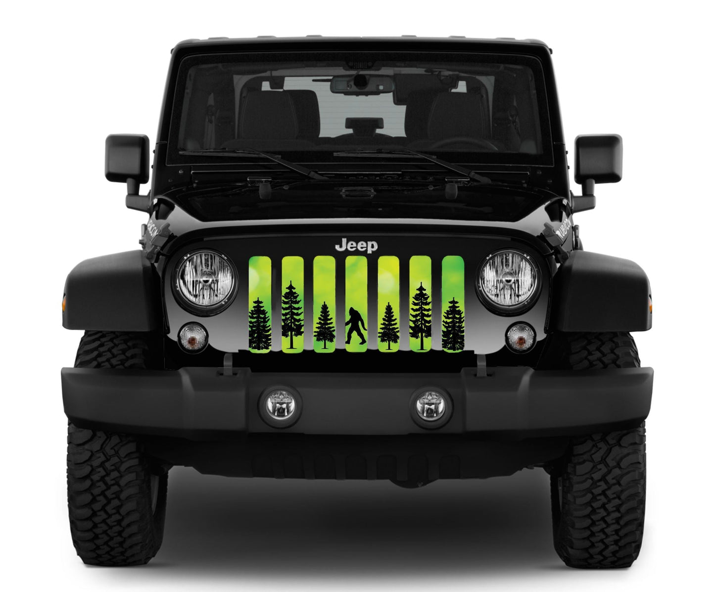 Platinum Bigfoot Bright Green Background Grille Insert