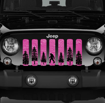 Platinum Bigfoot Bright Pink Background Grille Insert