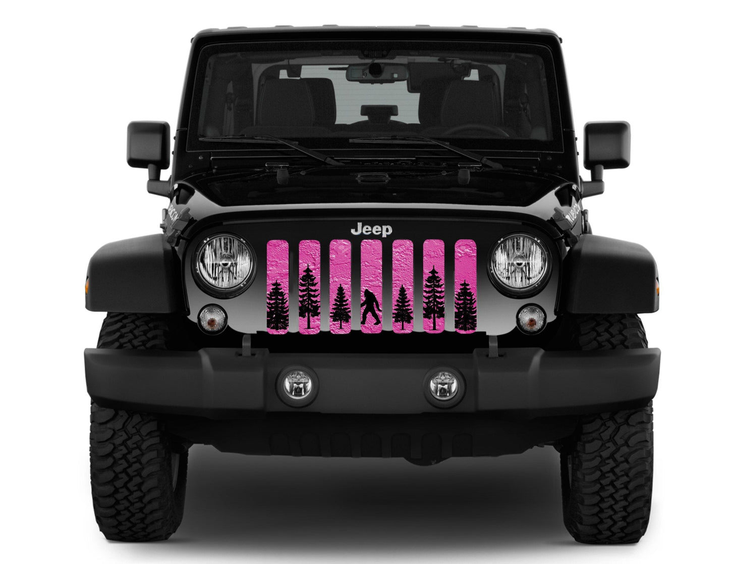 Platinum Bigfoot Bright Pink Background Grille Insert