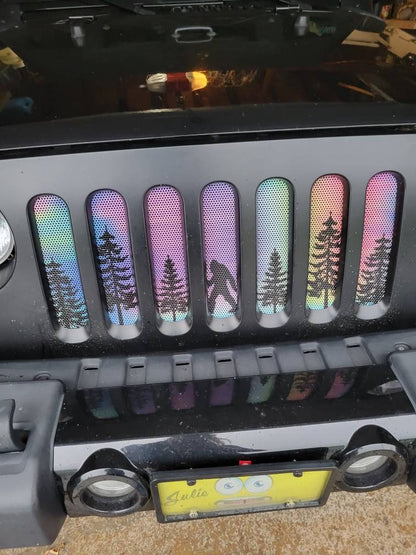 Bigfoot - Rainbow Chrome Background Grille Insert