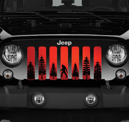 Platinum Bigfoot Red Background Grille Insert