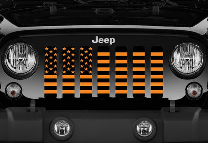 Black and Orange American Flag Grille Insert