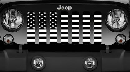 Black and White American Flag Grille Insert