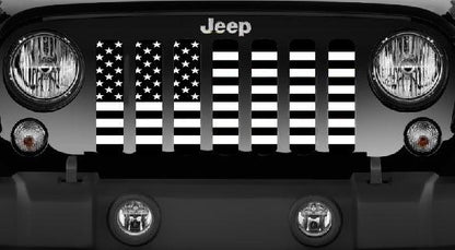 Platinum Black and White American Flag Grille Insert