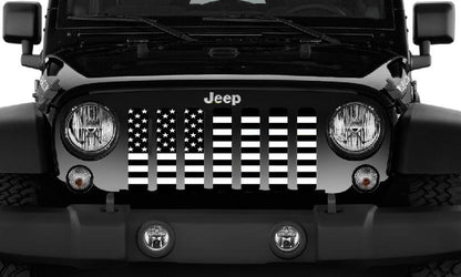 Platinum Black and White American Flag Grille Insert