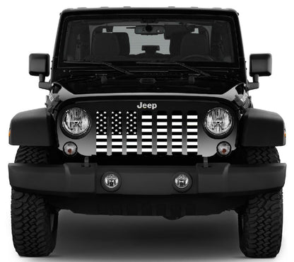 Black and White American Flag Grille Insert