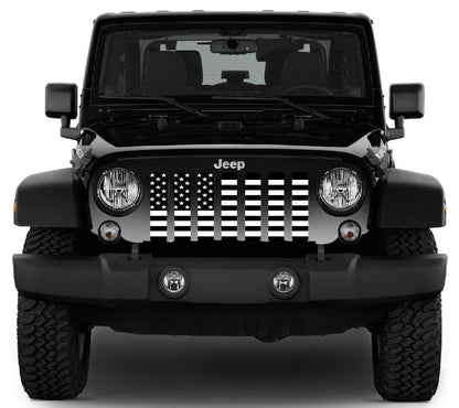 Platinum Black and White American Flag Grille Insert
