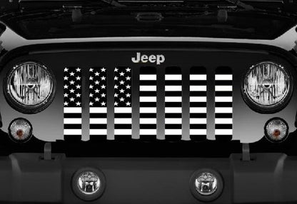 Platinum Black and White American Flag Grille Insert