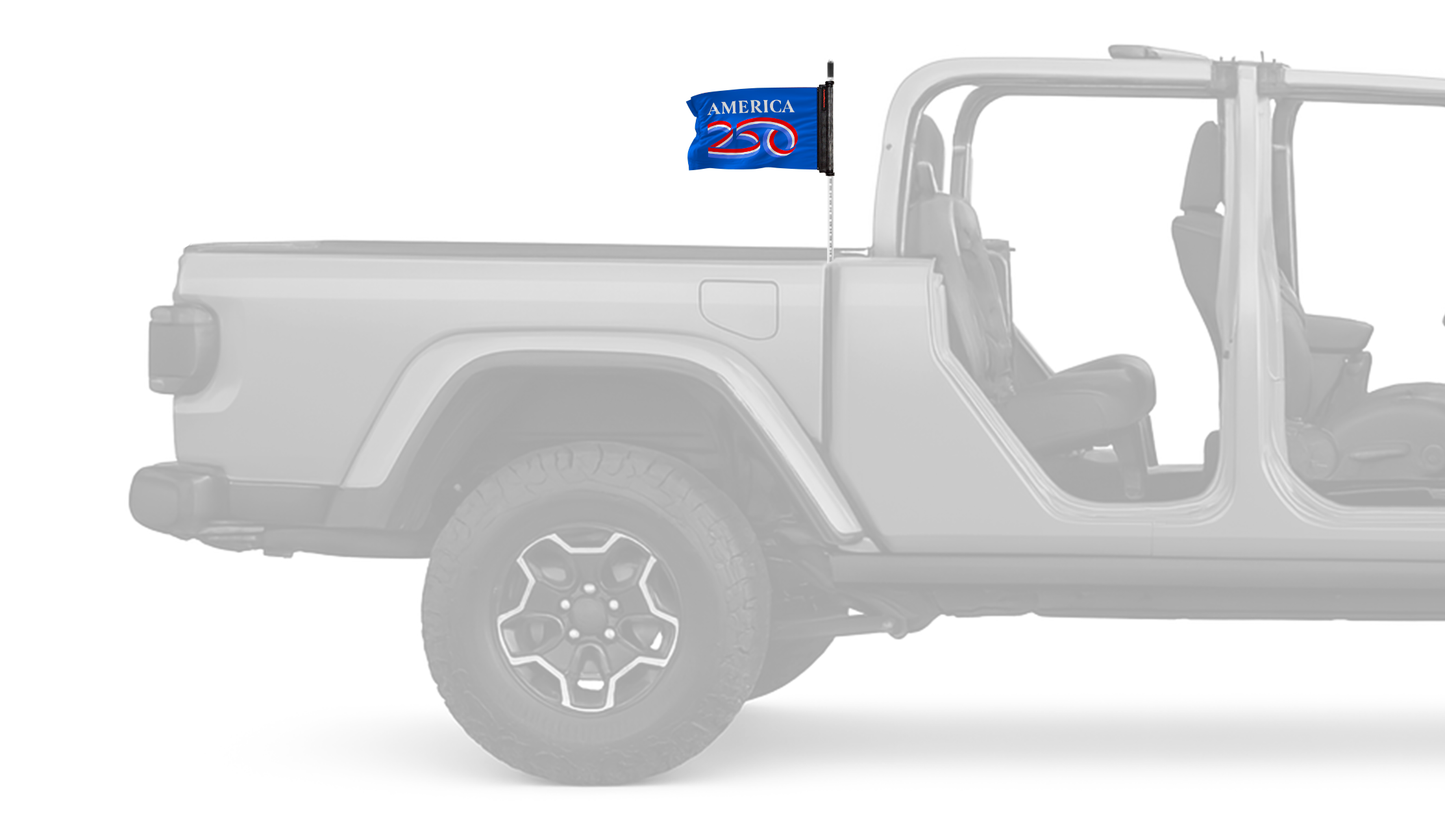America 250 12"x18" Forever Wave Flag for Jeep Gladiator JT