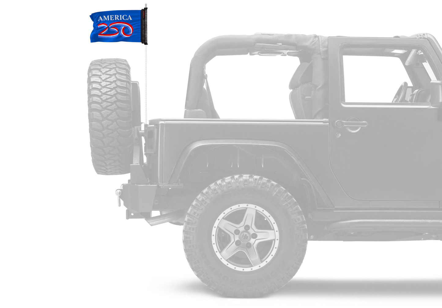 America 250 12"x18" Forever Wave Flag for Jeep Wrangler LJ 2003-2006