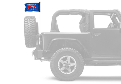 America 250 12"x18" Forever Wave Flag for Jeep Wrangler LJ 2003-2006