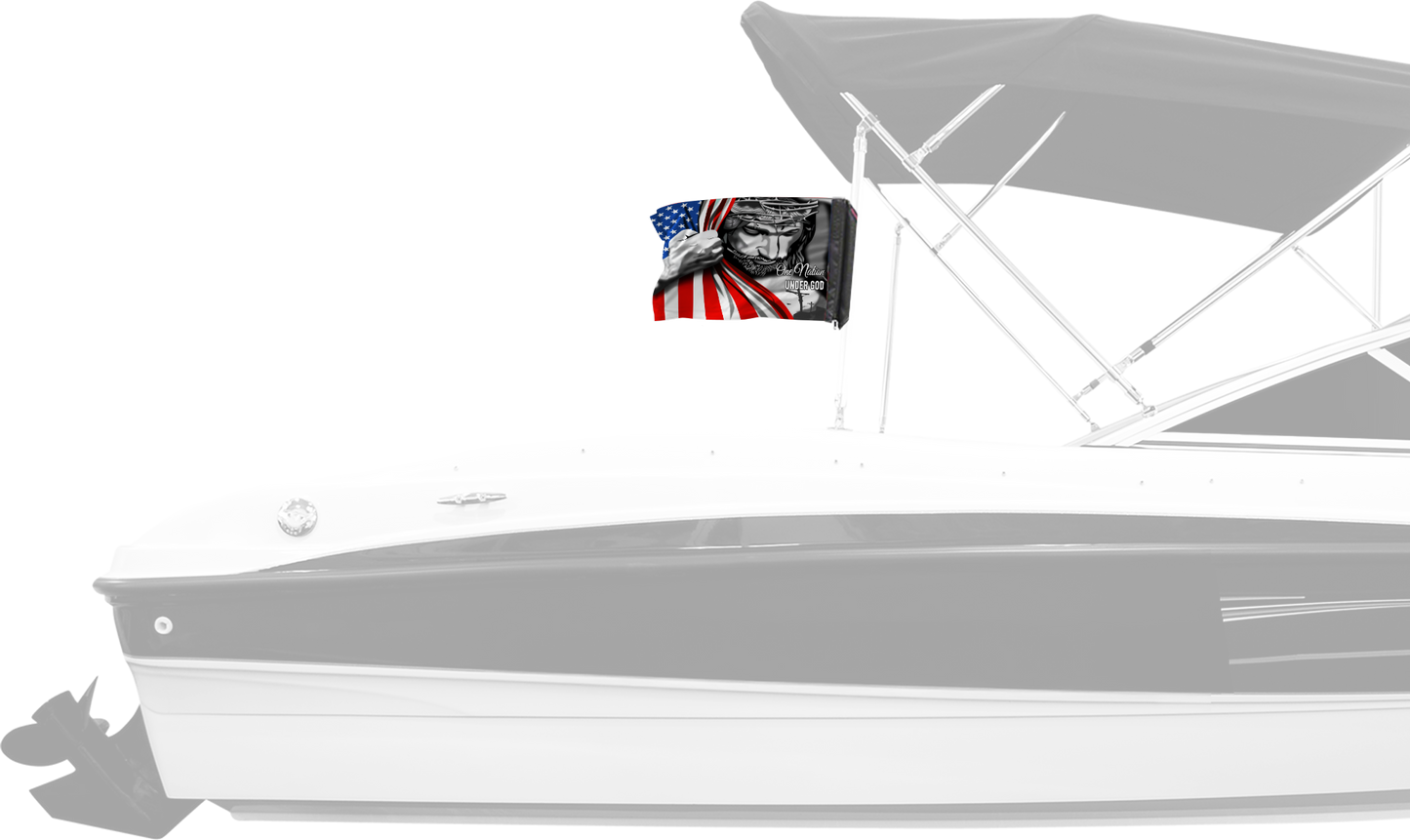 One Nation 12"x18" Forever Wave Flag