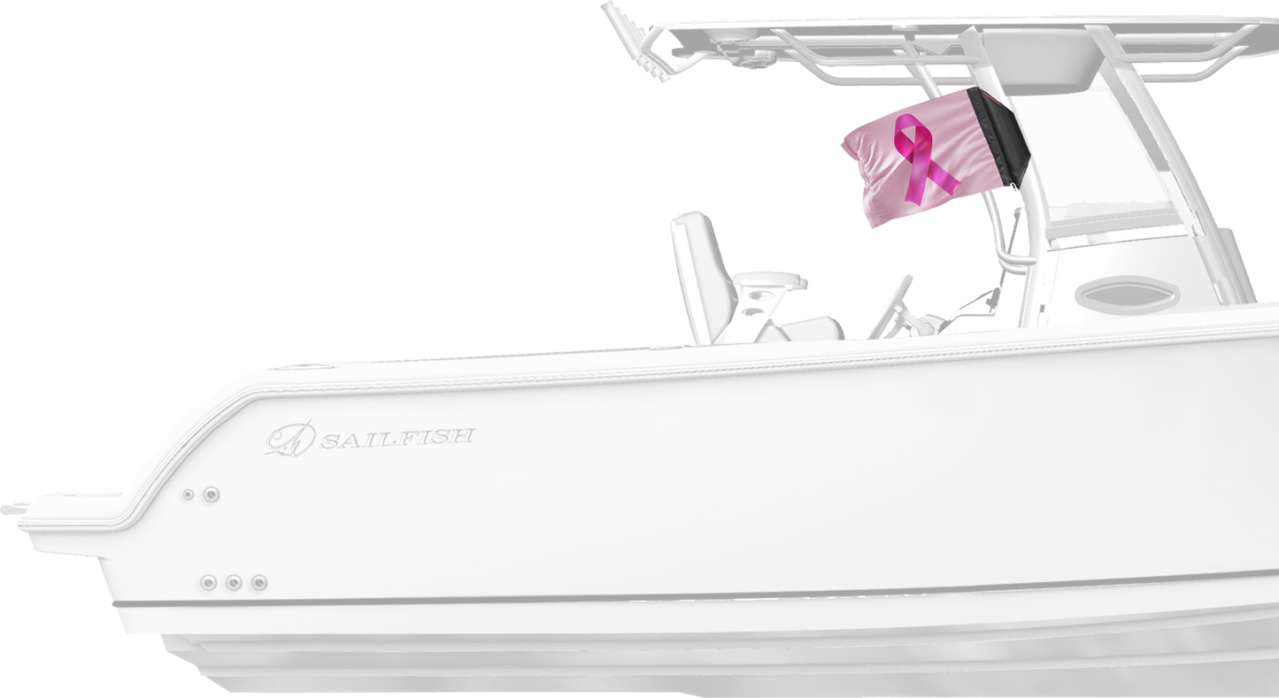 Pink Ribbon 12"x18" Forever Wave Flag