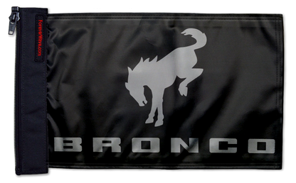 Bucking Bronco 12"x18" Forever Wave Flag for Jeep Wrangler JK 2-Door 2007-2018