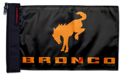 Bucking Bronco 12"x18" Forever Wave Flag for Jeep Wrangler CJ-7 and CJ-8 1976-1986