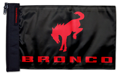 Bucking Bronco 12"x18" Forever Wave Flag for Jeep Wrangler JK 2-Door 2007-2018