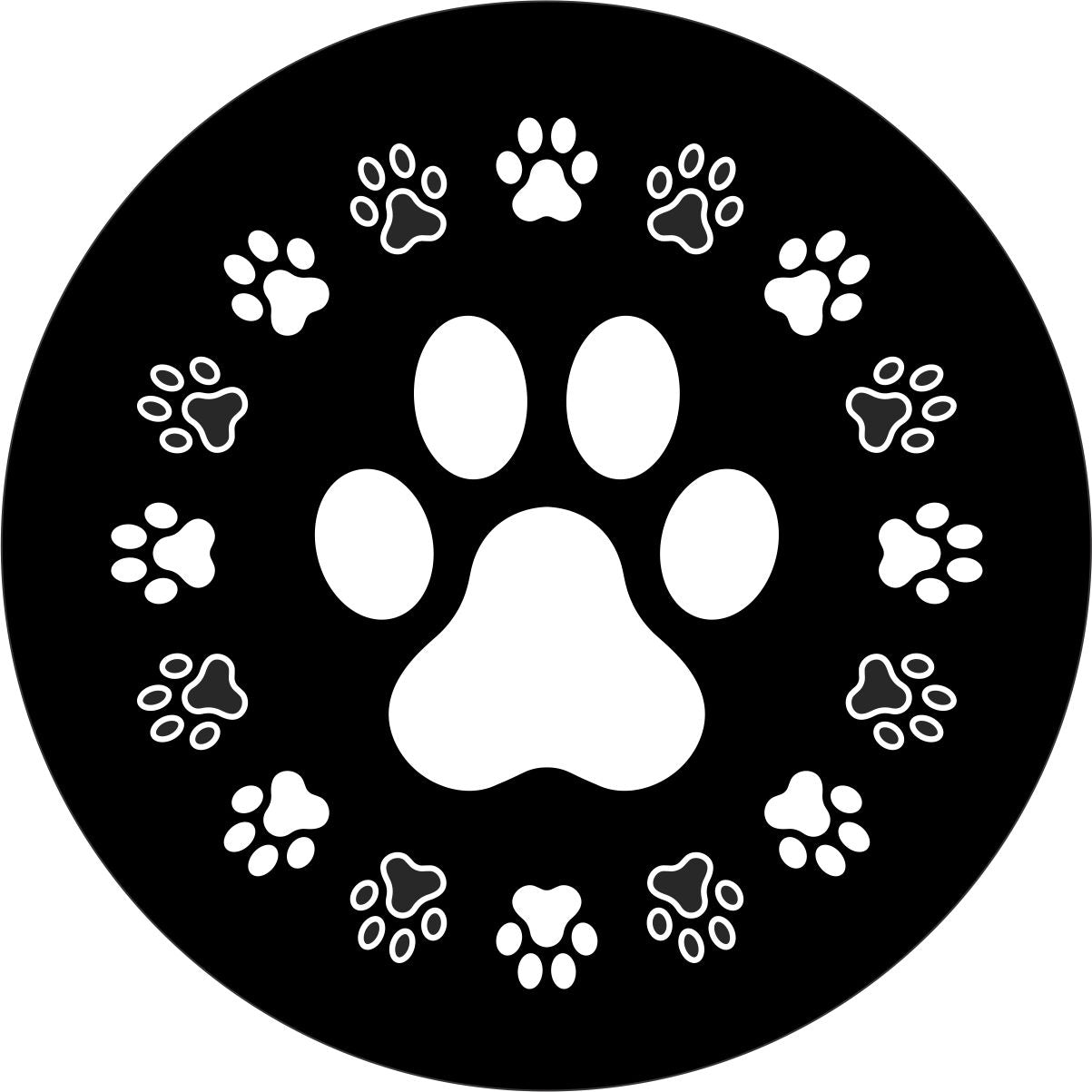 Dog Paws Around Dog Paw Spare Tire Cover for Jeep, Bronco, RV, Van, Camper