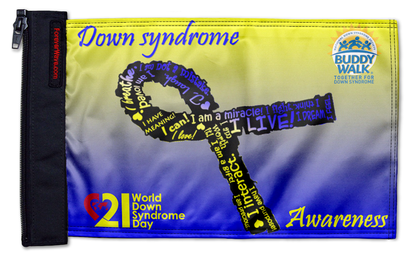 Down Syndrome Awareness 12"x18" Forever Wave Flag for Jeep Wrangler JL 2-Door 2018-Present