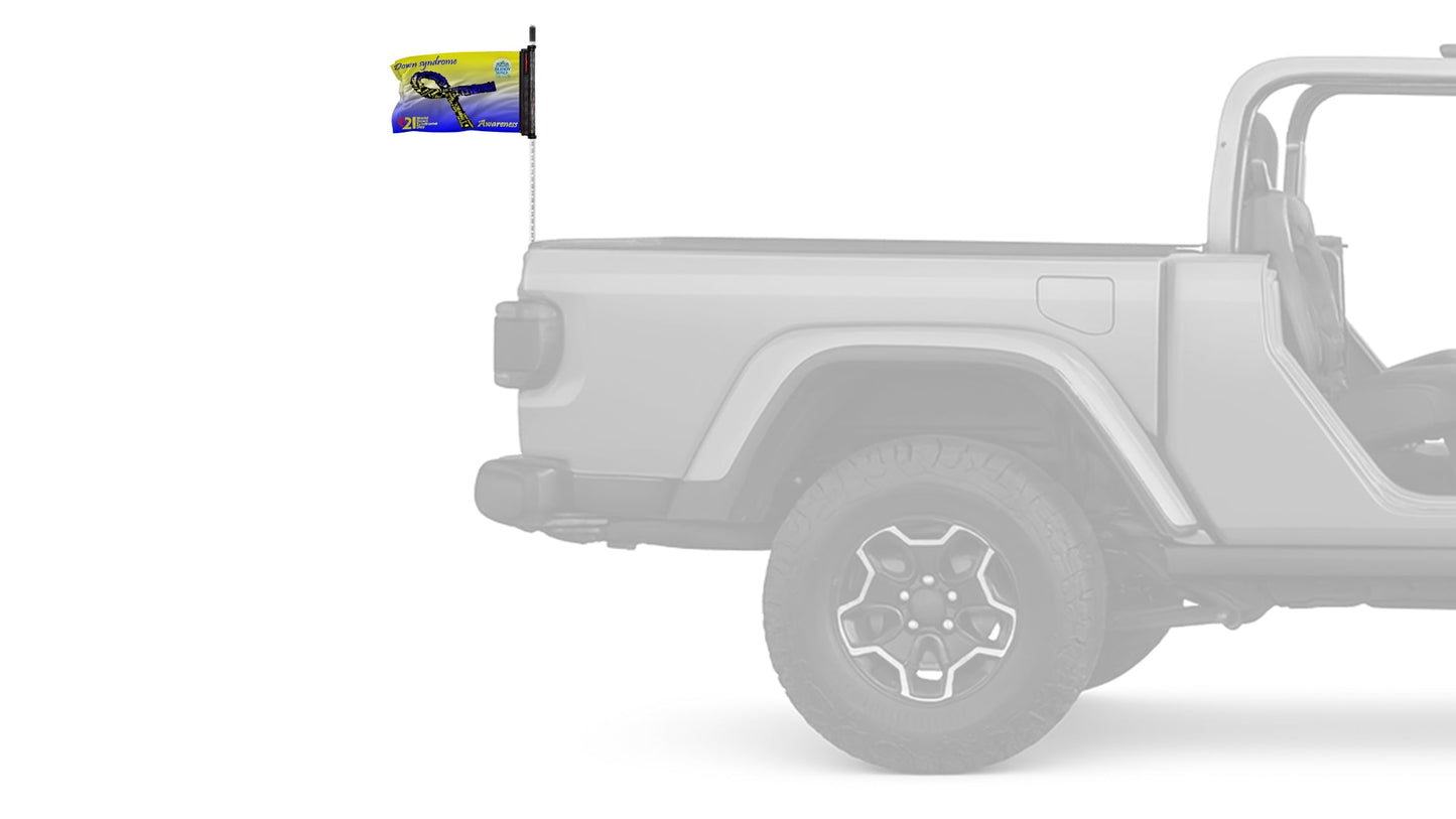 Down Syndrome Awareness 12"x18" Forever Wave Flag for Jeep Wrangler JKU 4-Door 2007-2018