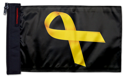 Gold Ribbon 12"x18" Forever Wave Flag for Jeep Wrangler JKU 4-Door 2007-2018