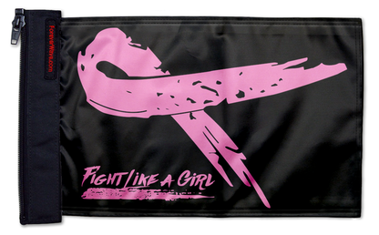Pink Ribbon Fight Like A Girl 12"x18" Forever Wave Flag for Jeep Wrangler JKU 4-Door 2007-2018