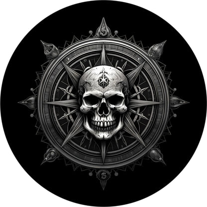 Compass Skull at the Helm Spare Tire Cover for Jeep, Bronco, RV, Camper, Van & More