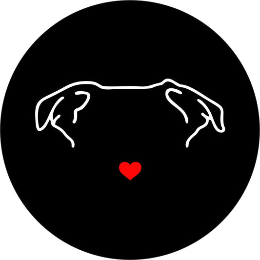 Pit Bull Dog Heart Nose Spare Tire Cover for Jeep, Bronco, RVs and more