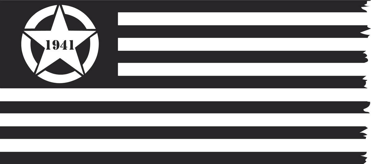 Matte Black Custom Flag- 2 Door Wrangler Driver Side