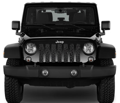 Platinum Dark Gray and Black Leopard Print Grille Insert