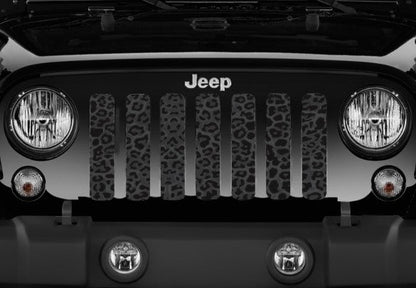 Platinum Dark Gray and Black Leopard Print Grille Insert