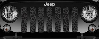 Platinum Dark Gray and Black Leopard Print Grille Insert