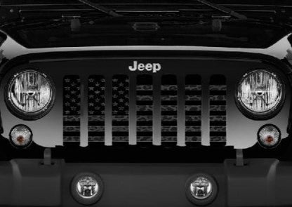American Flag Dark Gray and Black Leopard Print Grille Insert