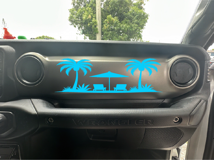 Beach Scene Dash Decal- Style 1