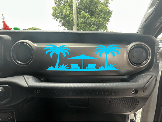 Beach Scene Dash Decal- Style 1