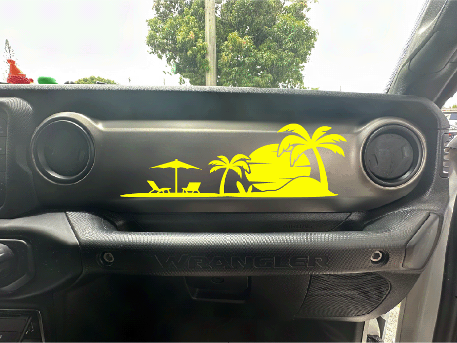 Beach Scene Dash Decal- Style 2
