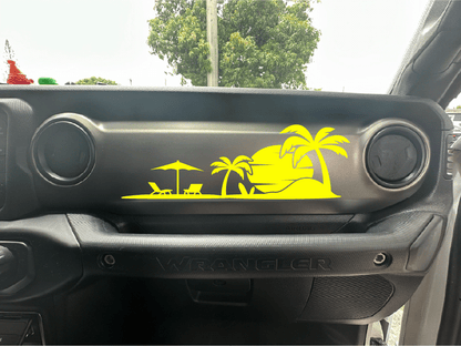 Beach Scene Dash Decal- Style 2