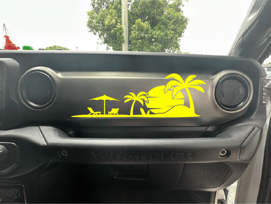 Beach Scene Dash Decal- Style 2