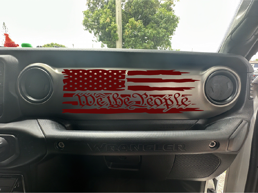 We The People Flag Dash Decal