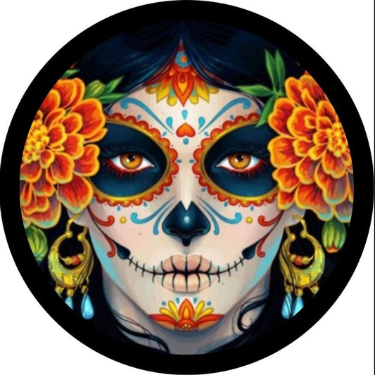 Día de los Muertos Colorful Sugar Skull Spare Tire Cover