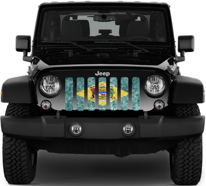 Delaware Grunge State Flag Grille Insert