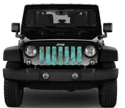 Dirty Girl Teal Serenity Woodland Camo Grille Insert