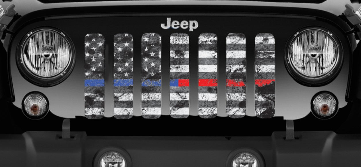 Dirty Grace Tactical Back the Blue and Red Grille Insert