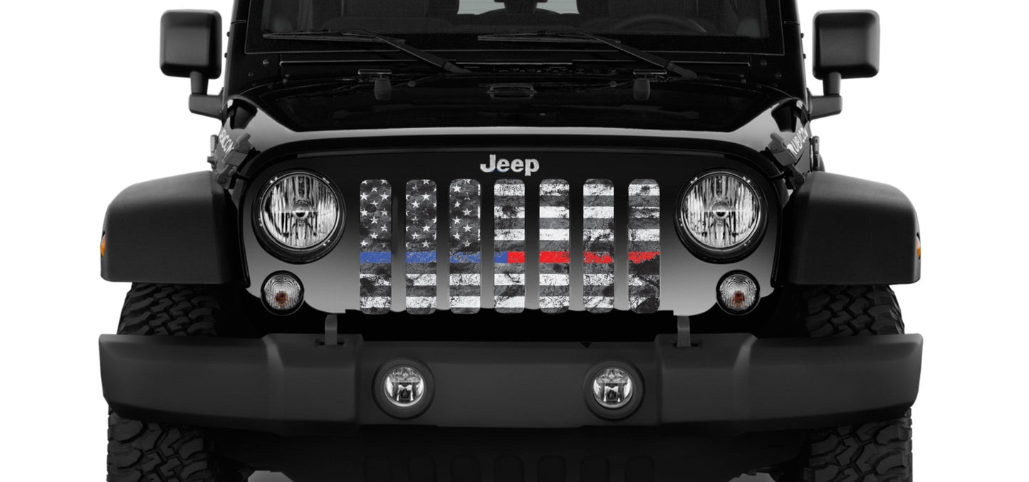 Dirty Grace Tactical Back the Blue and Red Grille Insert