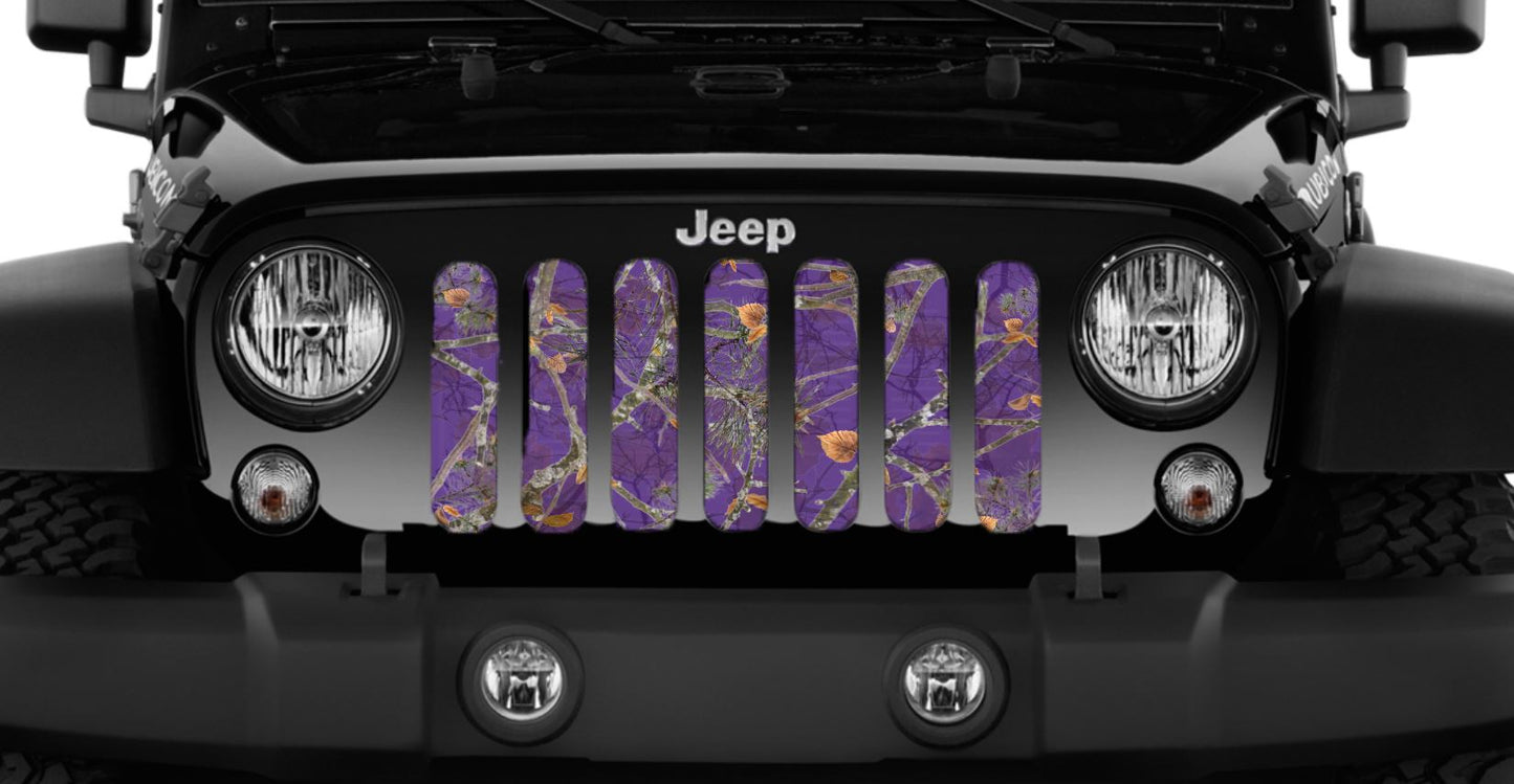 Dirty Girl Plum Purple Woodland Camo Grille Insert