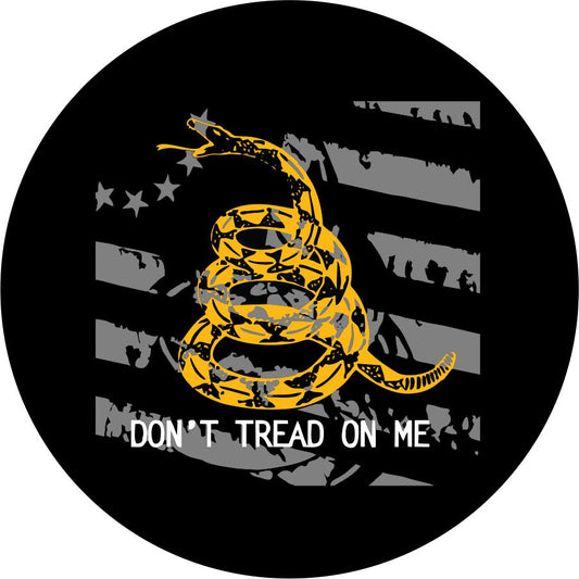 Don't Tread on Me Flag (any color snake) Spare Tire Cover for Jeep, Bronco, RV, Camper, Trailer, & More